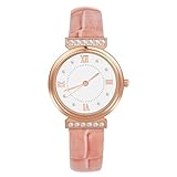 OFFCUP Damenuhr, Damen Analog Quarz Uhr mit Leder Armband, Uhren Damen Diamant Einfache Business...