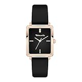 Tamaris Damenuhr mit eckigem Gehäuse & Edelstahlband oder Lederband – Schlichte Armbanduhr für...