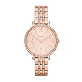 Fossil Damenuhr Jacqueline, Quarzwerk, 36mm Rose Gold Edelstahlgehäuse mit Edelstahlarmband, ES3546