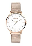 s.Oliver Damen Analog Quarz Armbanduhr mit Edelstahl Armband SO-3446-MQ
