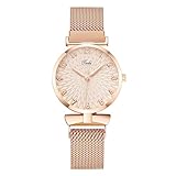 OFFCUP Damenuhr, Damen Analog Quarz Uhr mit Edelstahl Mesh Armband, Uhren Damen Einfache Business...