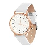 OFFCUP Damenuhr, Damen Analog Quarz Uhr mit Leder Armband, Uhren Damen Einfache Business Klassische...