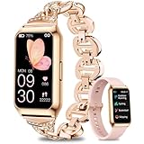 Fitoncloud Smartwatch Damen mit Aluminiumgehäuse in Gold, Ultra-Akkulaufzeit, 1,47 Zoll Fitness...