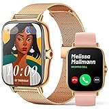 FMK Smartwatch Damen mit Telefonfunktion, 1.69' HD Buntes Touchscreen Fitnessuhr Armbanduhren mit...