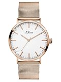 s.Oliver Damen Analog Quarz Armbanduhr mit Edelstahlarmband SO-3146-MQ