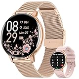 Smartwatch Damen Rund, 1.39' HD Fitnessuhr mit Telefonfunktion, 120+Sportmodi Herzfrequenz...