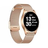 XCOAST JOLI Damen Smartwatch Fitnesstracker iOS & Android, Rosegold, milanaise Armband, IP67...