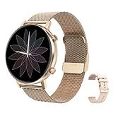 RIGHT TECHNOLOGY® SCHARM Smartwatch für Damen,1.3 Zoll Touch-Farbdisplay. Fitness Armbanduhr mit...