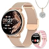Sanorum Smartwatch Damen, 1.27' HD Fitnessuhr mit Telefonfunktion 120+ Sport, Menstruationszyklus,...