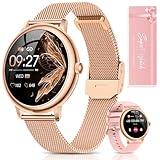 RUXINGX Smartwatch Damen, Kleine Runde Fitnessuhr mit Telefonfunktion 1,19’’ AMOLED Touchscreen...