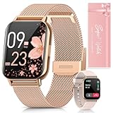 【Geschenkbox】Smartwatch Damen mit Telefonfunktion, 1.83' HD Armbanduhr Herzfrequenz...