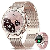 Fsdibst Smartwatch Damen mit Telefonfunktion, 1.2 Zoll Kleine Fitnessuhr Damen Rund mit 122...